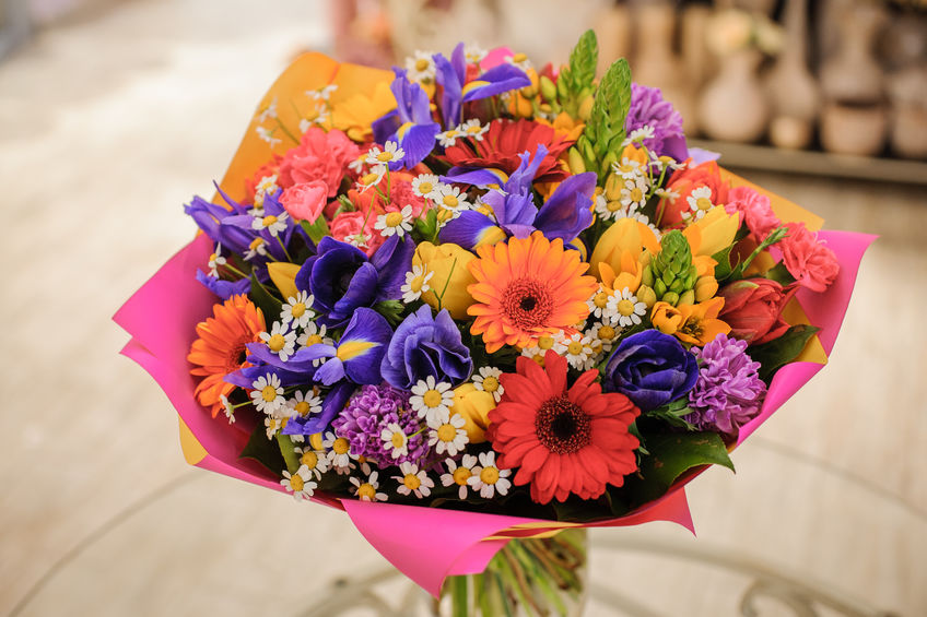 colorful bouquet of freshly cut flowers